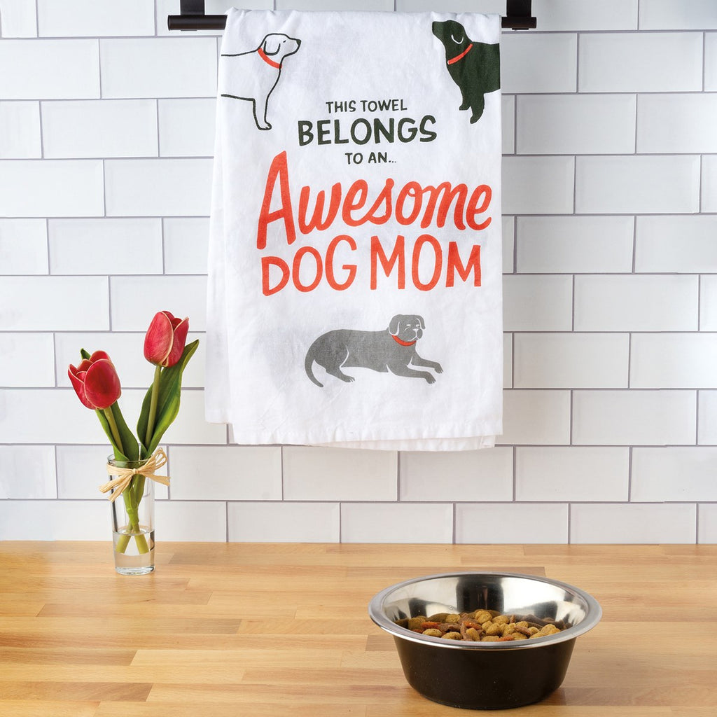 Primitives By Kathy Awesome Dog Mom Kitchen Towel