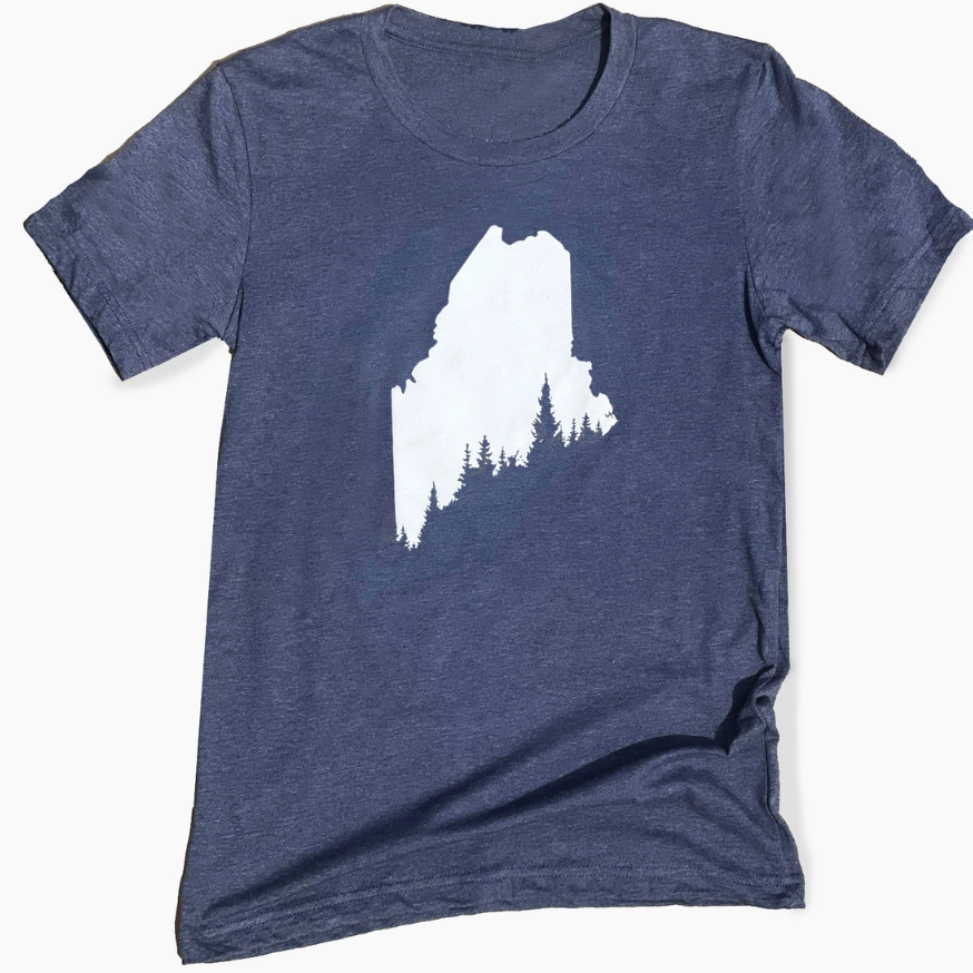 Reclaimed Maine Pine Tree Coast T-Shirt