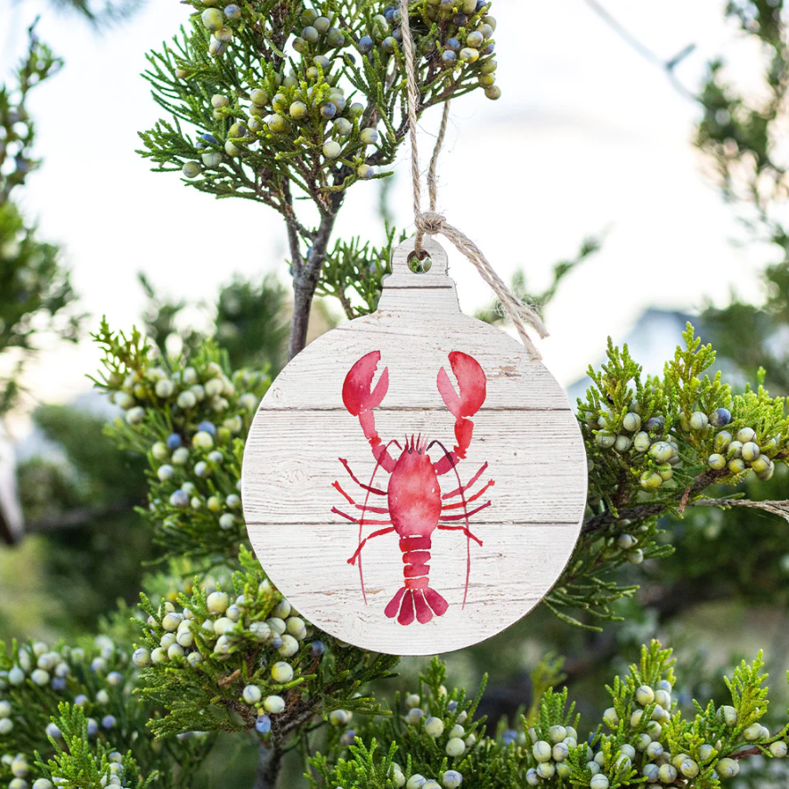 Rustic Marlin Watercolor Lobster Bulb Ornament