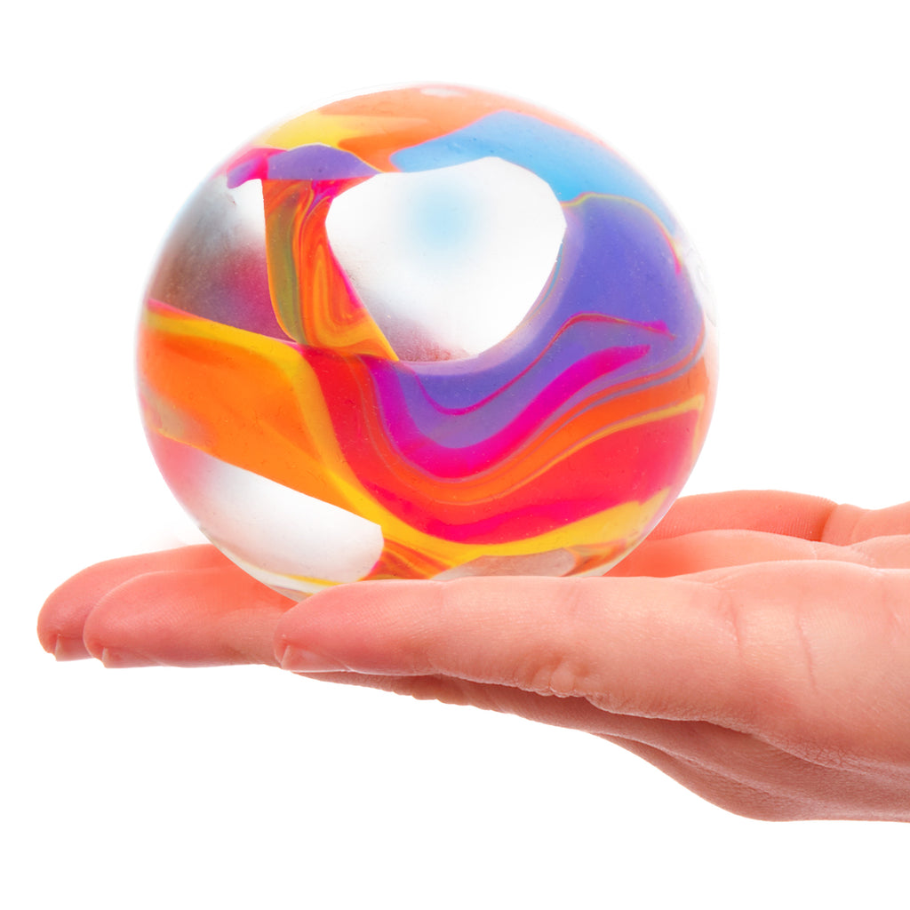Unique marbled NeeDoh stress toy in vibrant swirl colors