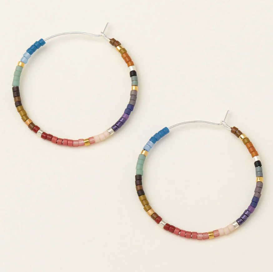 Scout Curated  Wears Chromacolor Miyuki Small Hoop - Dark Multi/Silver