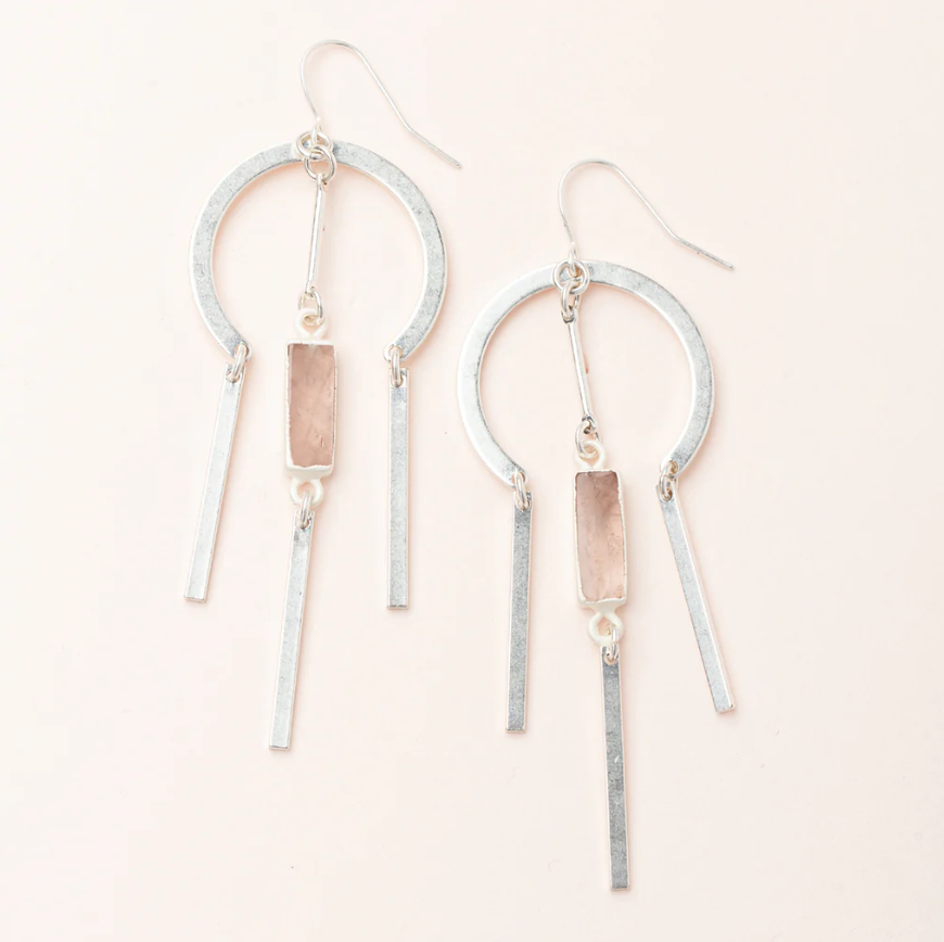 Scout Curated Wears Dream Stone Earring - Rose Quartz/Silver