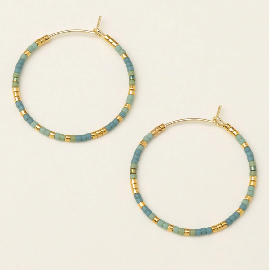 Chromacolor Miyuki Small Hoop - Turquoise Mint/Gold