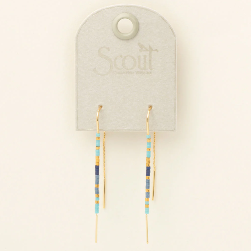 Scout Curated Wears Chromacolor Miyuki Thread Earring - Cobalt Multi/Gold