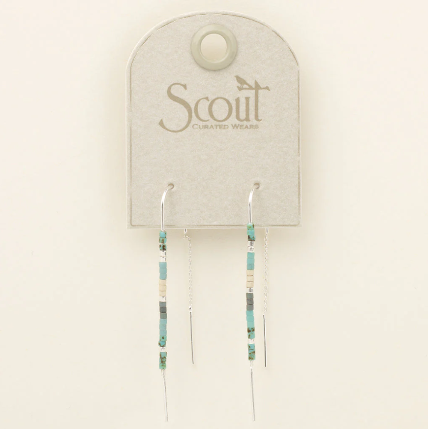 Scout Curated Wears Chromacolor Miyuki Thread Earring - Turquoise Multi/Silver