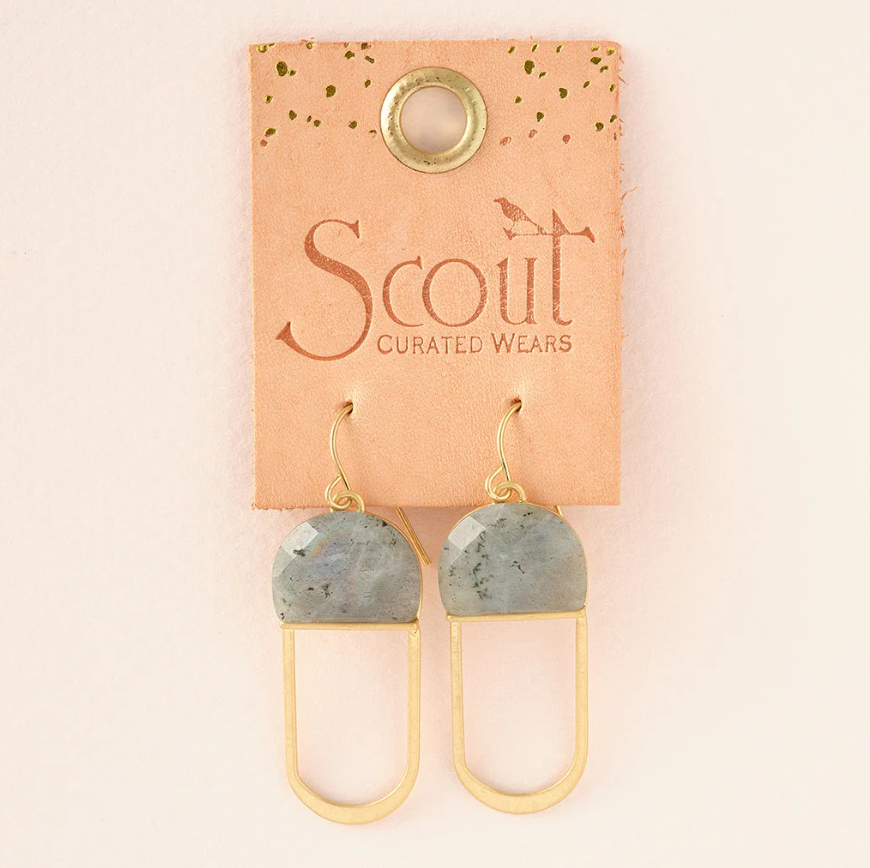 Scout Curated Wears Modern Stone Chandelier Earring - Amazonite/Gold