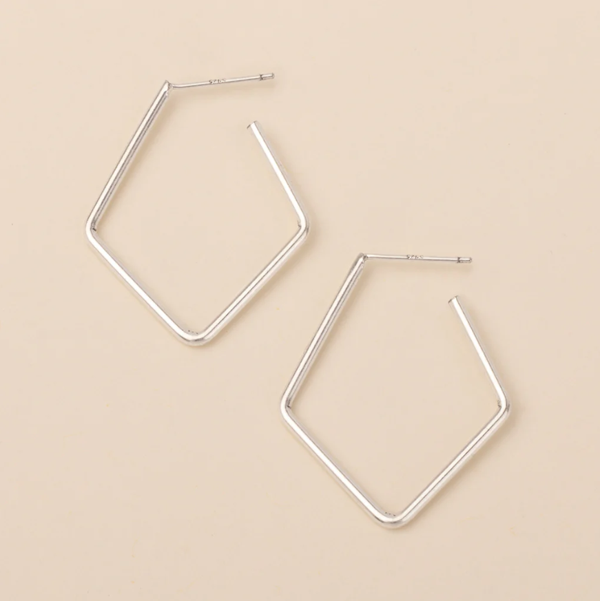 Scout Curated Wears Refined Earring Collection - Orion Diamond Hoop/Sterling Silver