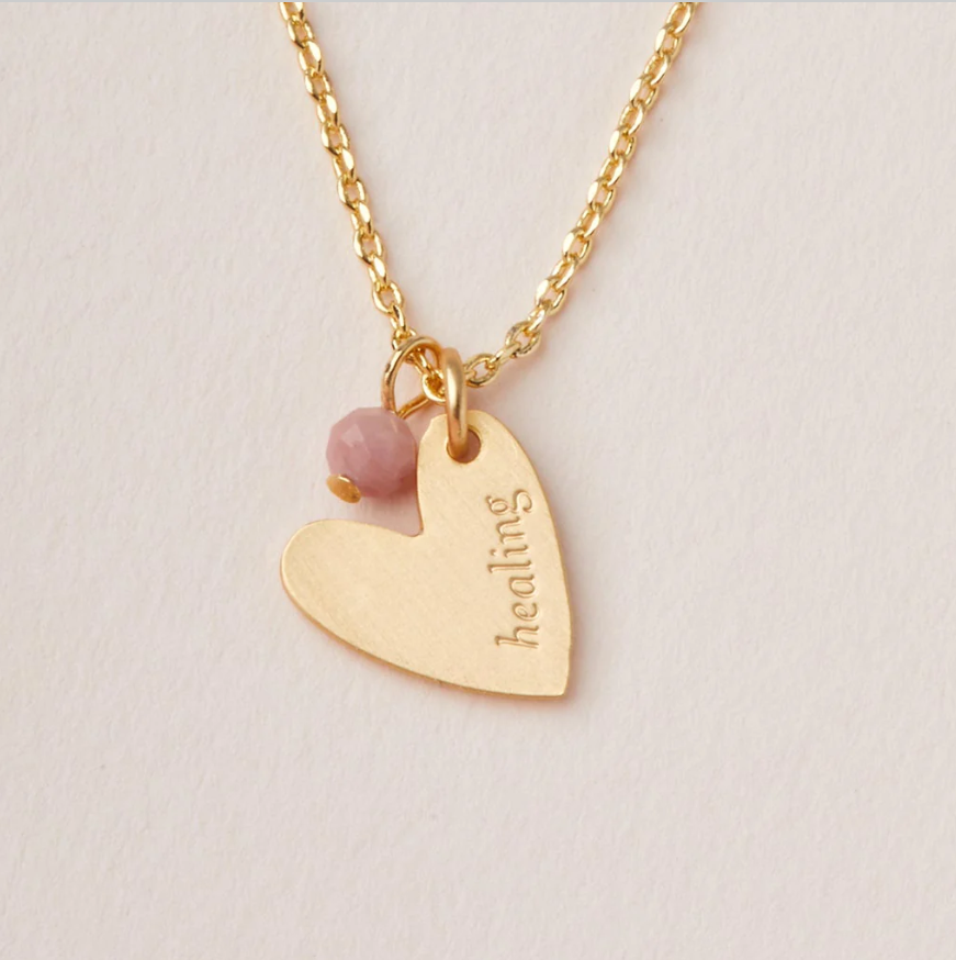 Scout Curated Wears Stone Intention Charm Necklace - Rhodonite/Gold