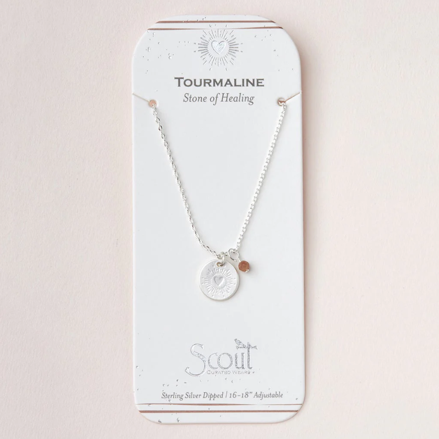 Scout Curated Wears Stone Intention Charm Necklace - Tourmaline/Silver