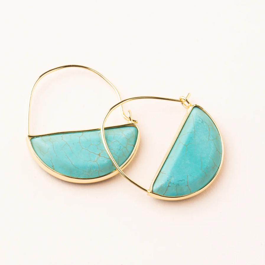 Scout Curated Wears Stone Prism Hoop - Turquoise/Gold