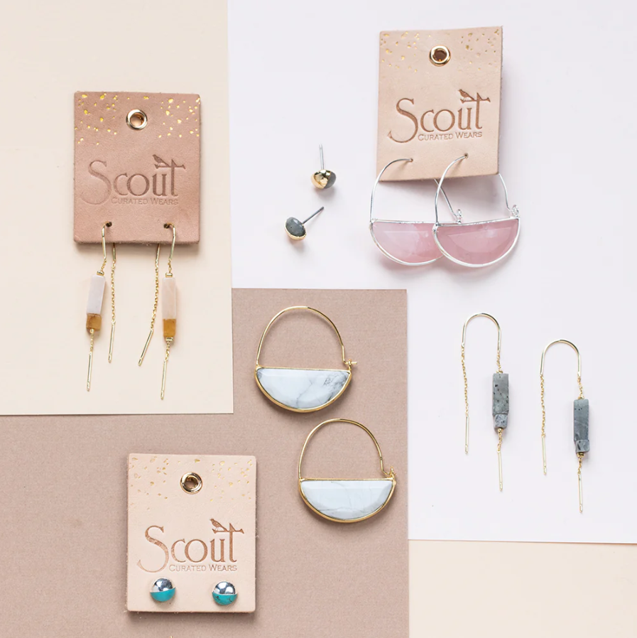 Scout Curated Wears Stone Prism Hoop - Turquoise/Gold