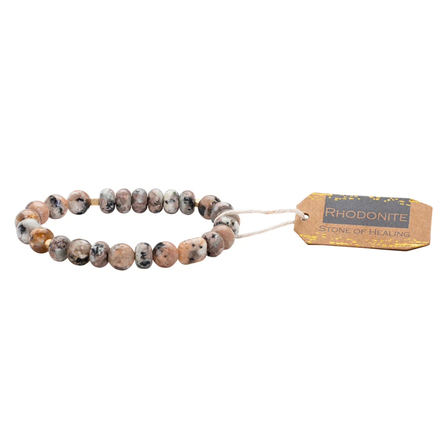 Stone Stack Bracelet Rhodonite - Stone of Healing