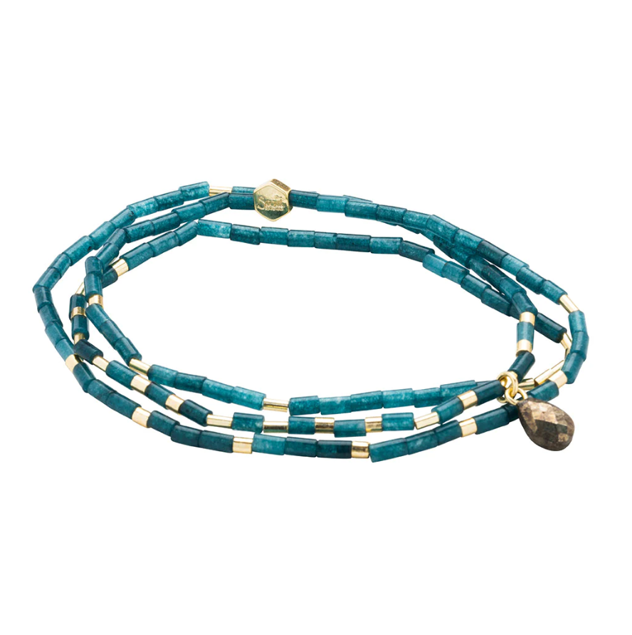 Scout Curated Wears Teardrop Stone Wrap - Teal Jade/Pyrite/Gold - Stone of Dreams