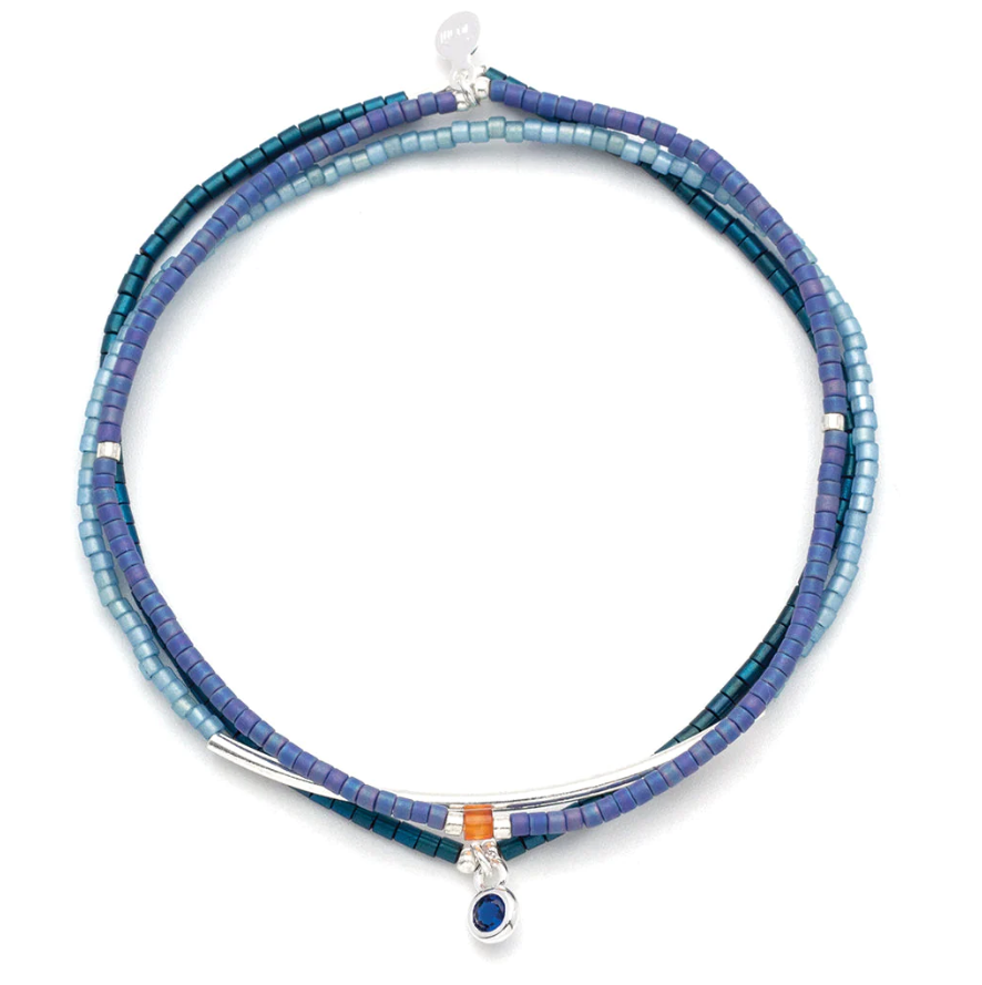 Scout Curated Wears Tonal Chromacolor Miyuki Bracelet Trio - Cobalt Silver