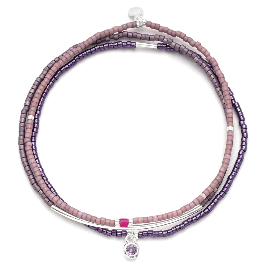 Scout Curated Wears Tonal Chromacolor Miyuki Bracelet Trio - Purple Silver