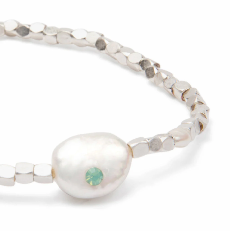 Scout Curated Wears Pearl Affirmation Bracelet - Courage/Silver