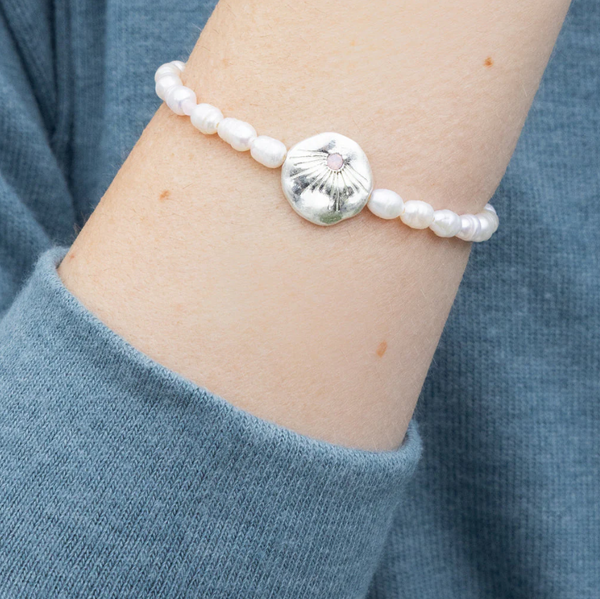 Scout Curated Wears Pearl Affirmation Bracelet - Love/Silver