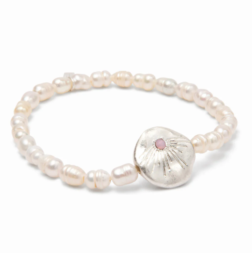 Scout Curated Wears Pearl Affirmation Bracelet - Love/Silver