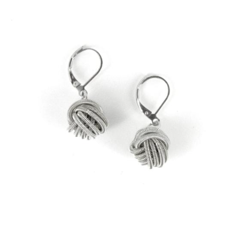 Sea Lily Silver Piano Wire Knot Earring