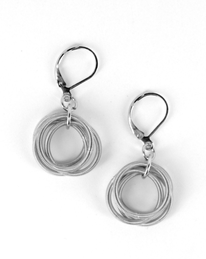 Sea Lily Silver Piano Wire Loop Earring