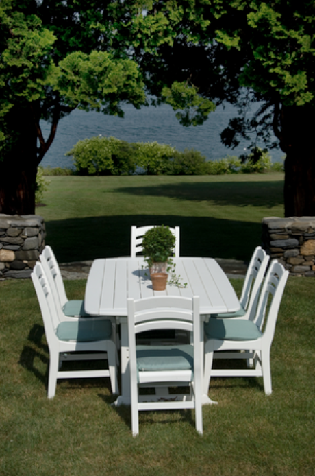 Large patio dining table in two-tone HDPE finish