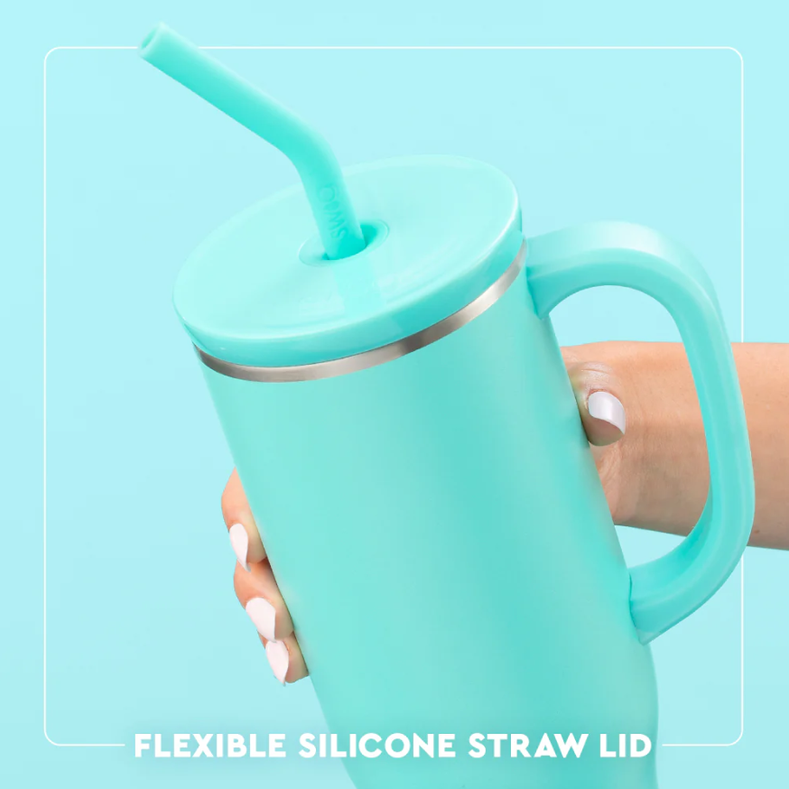 Swig Life insulated Mega Mug 30oz tumbler with flexible silicone straw tip