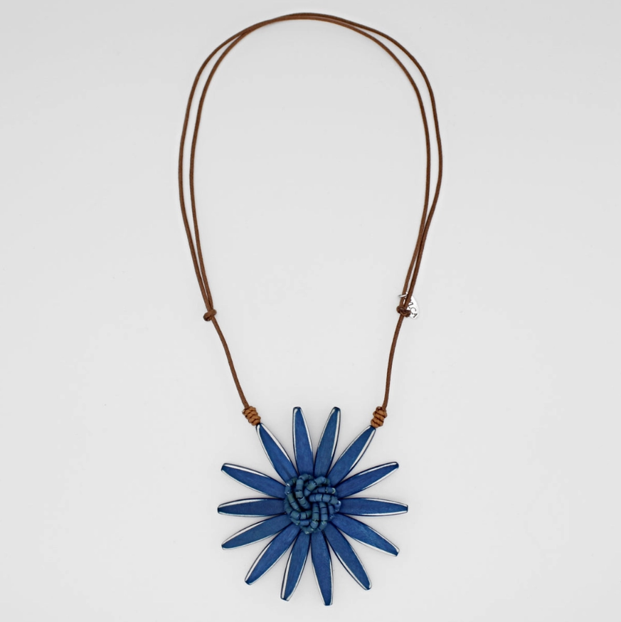 Sylca Amaya Flower Necklace Blue