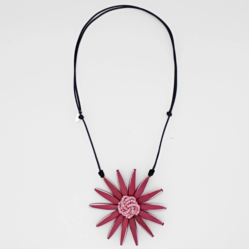 Sylca Amaya Flower Necklace Magenta