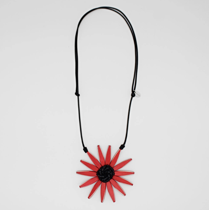 Sylca Amaya Flower Necklace Red