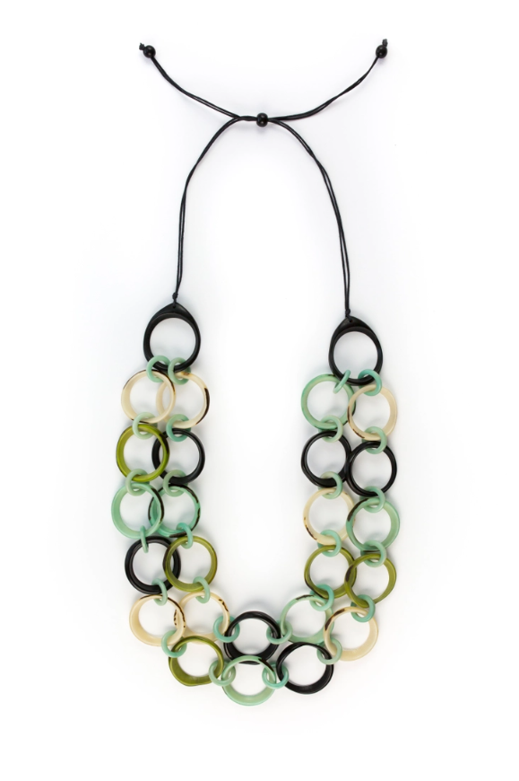 Tagua Long Ring of Life Necklace Celeste