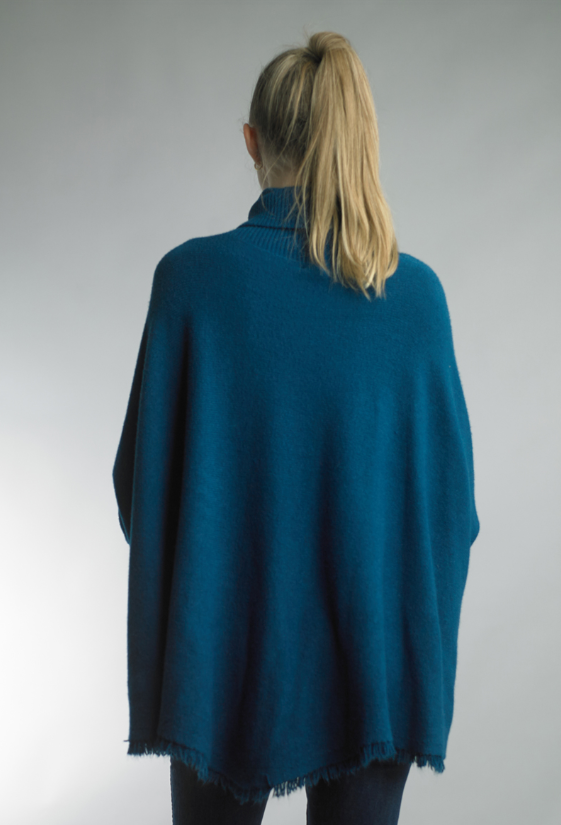 Tempo Paris Fringe Hem Sweater Teal