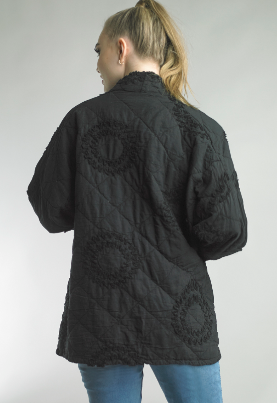 Tempo Paris Quilt Embroidered Jacket Black