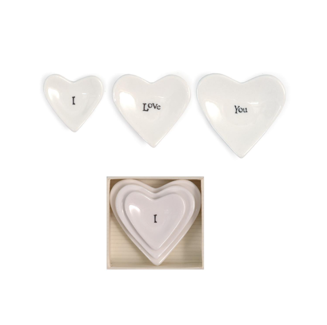 Two's Company "I Love You" Set of 3 Stackable Hearts