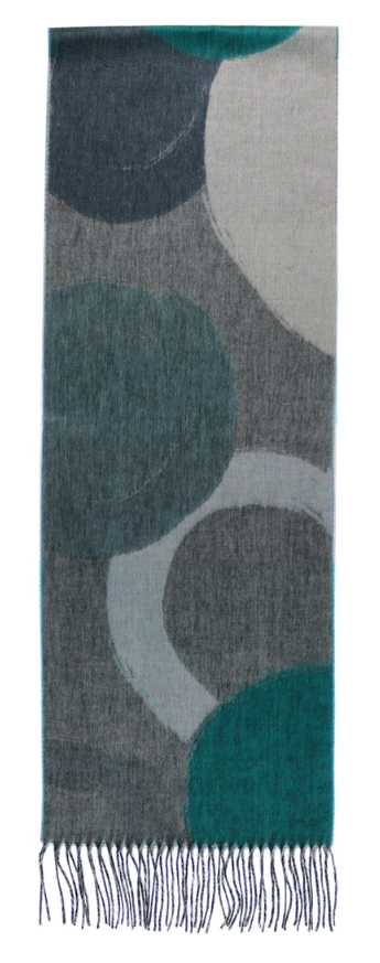 V. Fraas Brush Strokes Circle Scarf Turquoise