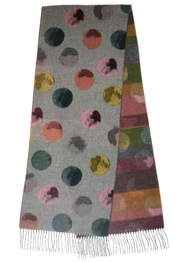 V. Fraas Watercolor Dot Scarf Light Grey