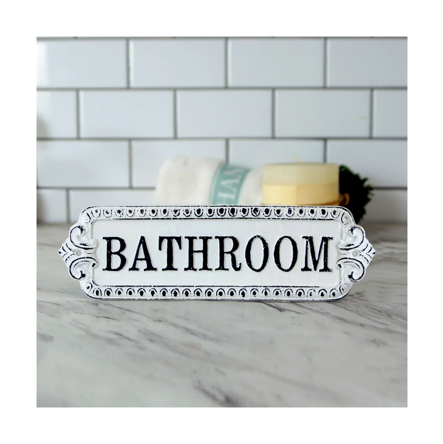 Cast Iron Bathroom Sign – Daisy Trading Co.