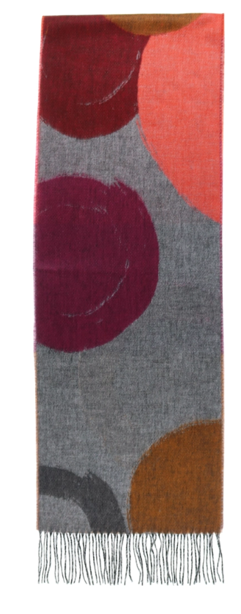 V. Fraas Brush Strokes Circle Scarf Burgundy