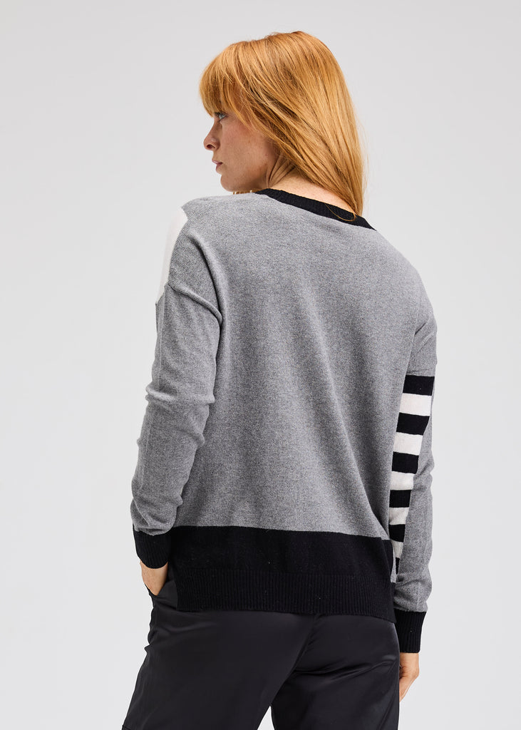 Zaket & Plover Handwork Stripe Sweater in neutral and bold tones