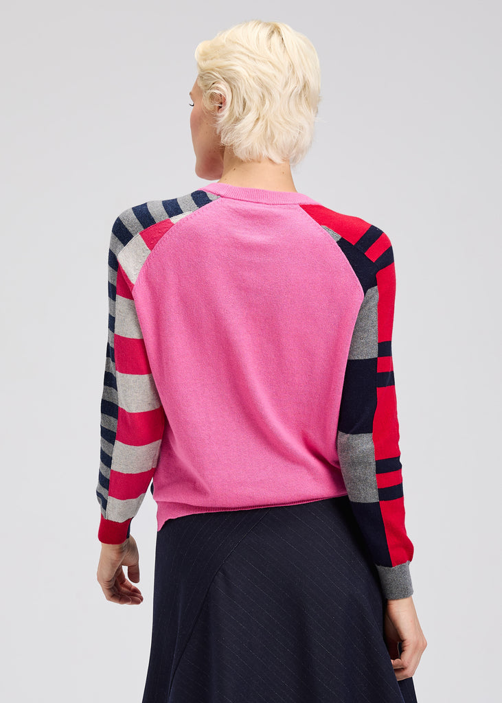 Lightweight color block sweater perfect for fall transitions