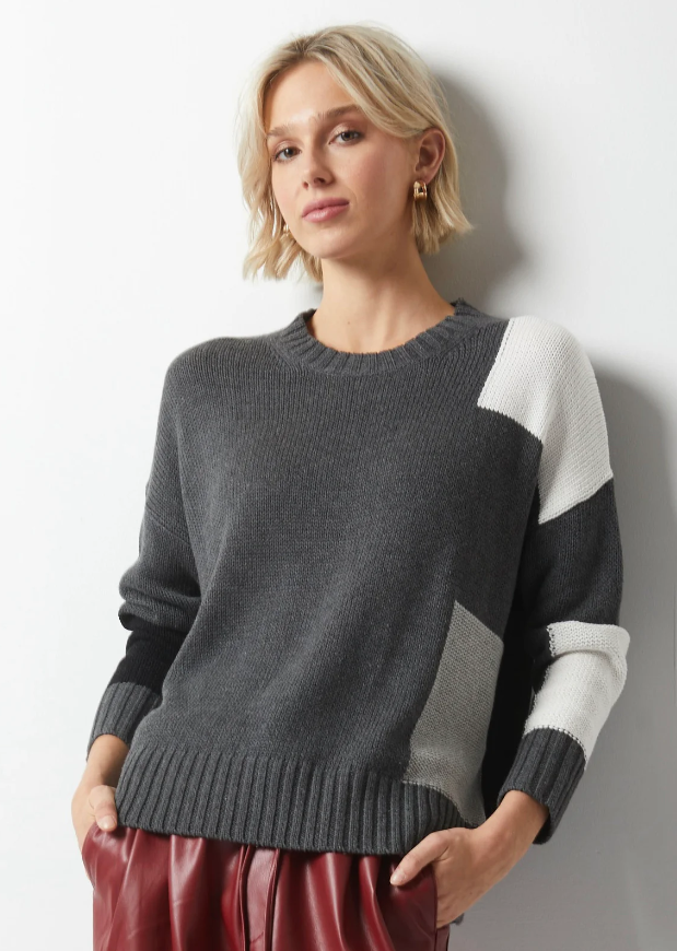 Zaket & Plover Intarsia Trim Sweater