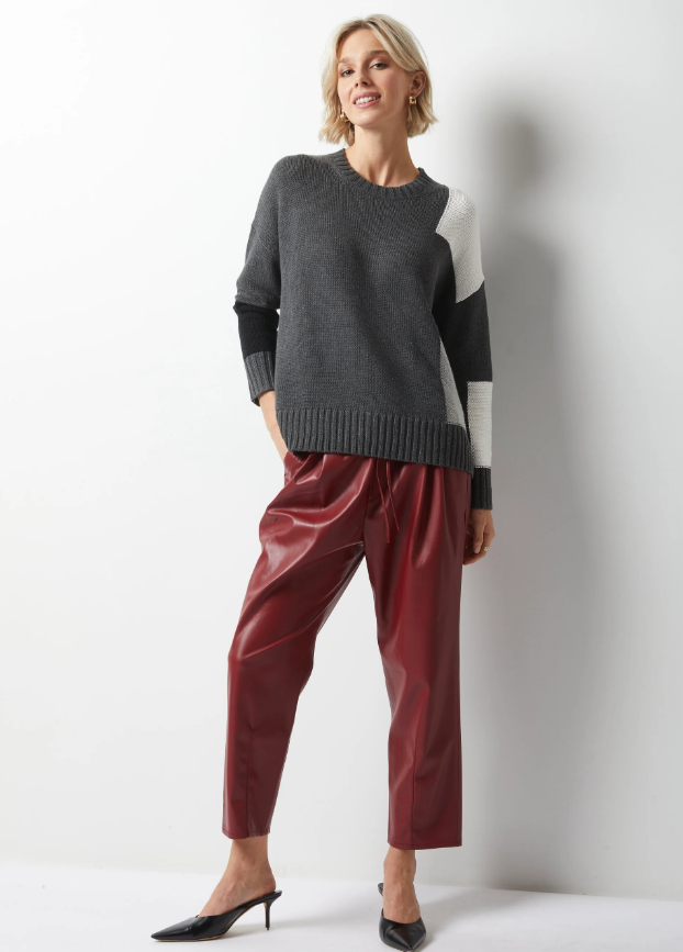 Zaket & Plover Intarsia Trim Sweater