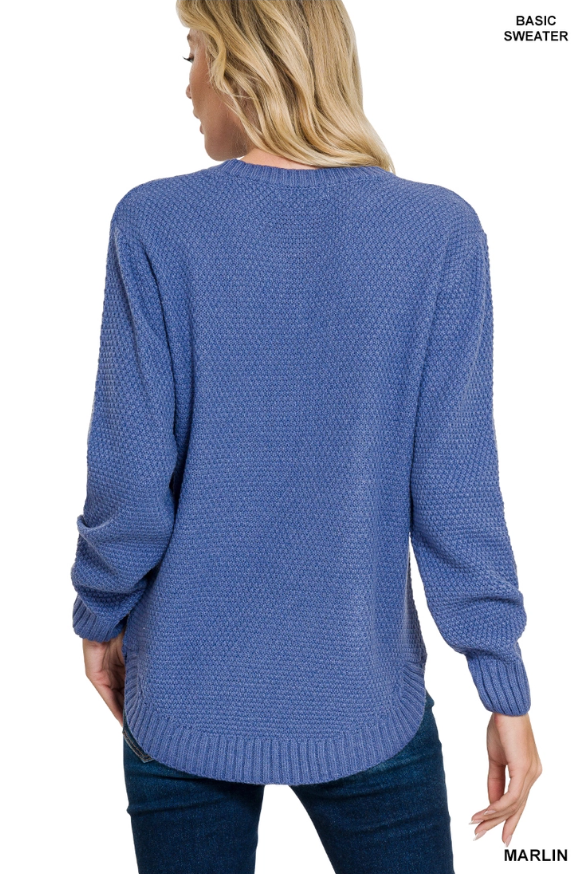 Zenana Basic Sweater Marlin