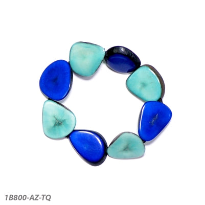 Organic Tagua Alma Bracelet Azul Turquoise Combo