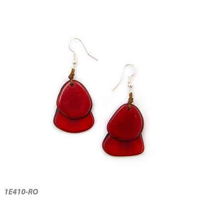 Organic Tagua Fiesta Earrings Rojo