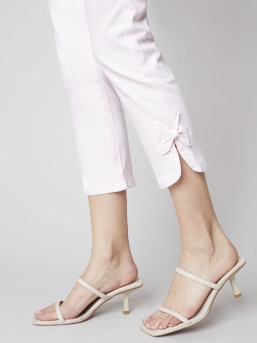 Charlie B Pull-On Bow Jeans Peony Cuff