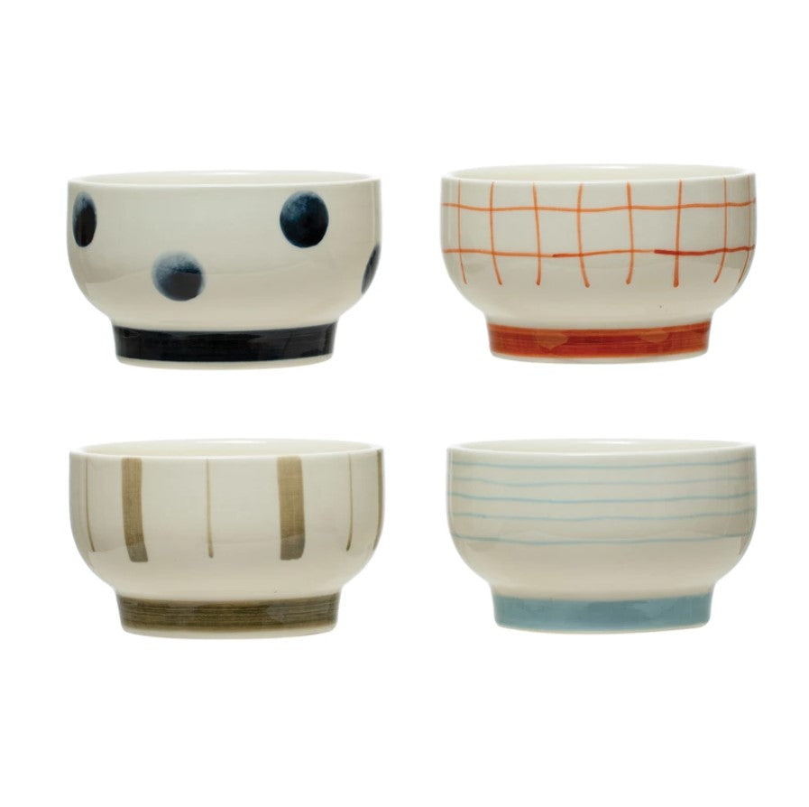 Creative Co-op Hand Painted Stoneware Bowls