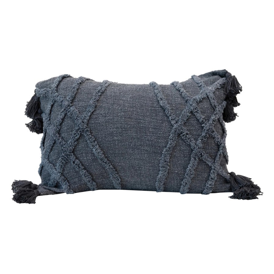 Rectangle pillow with tassels 