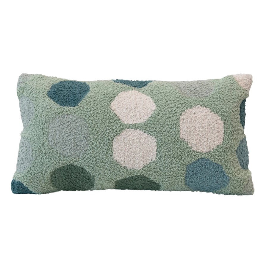 Creative Co-op Woven Cotton Lumbar Pillow With Dots