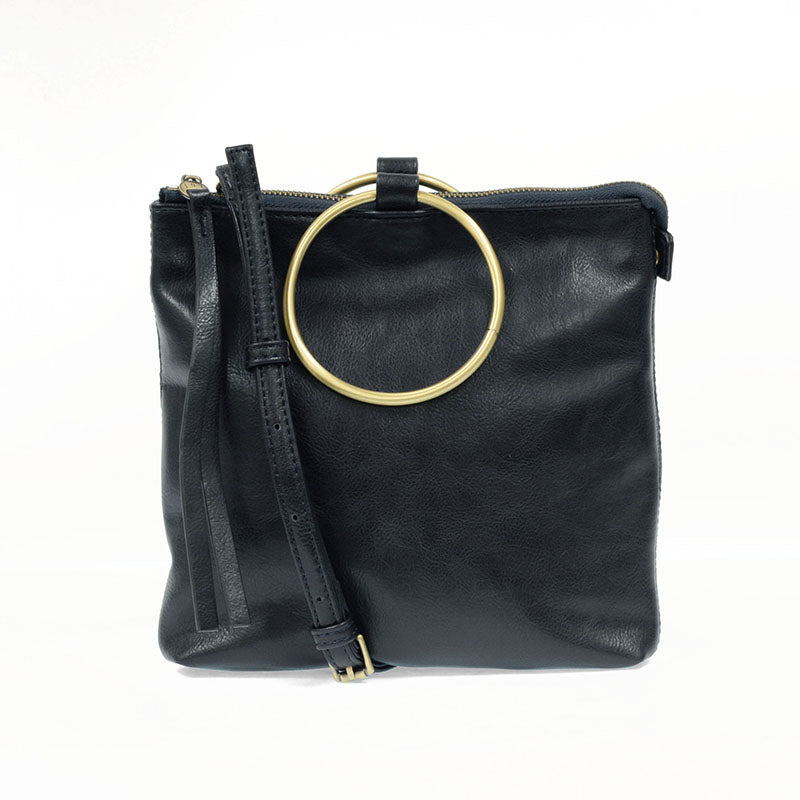 Joy Susan Amelia Ring Tote Bag, Black/Silver