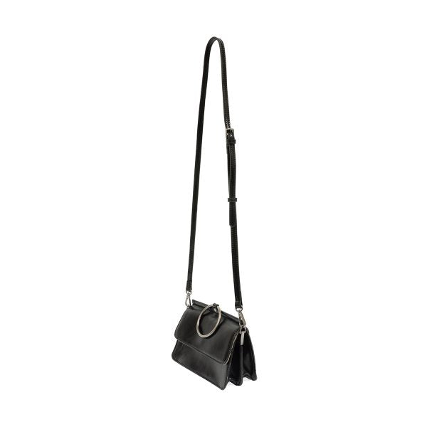Joy Susan Aria Ring Bag Black Long Strap